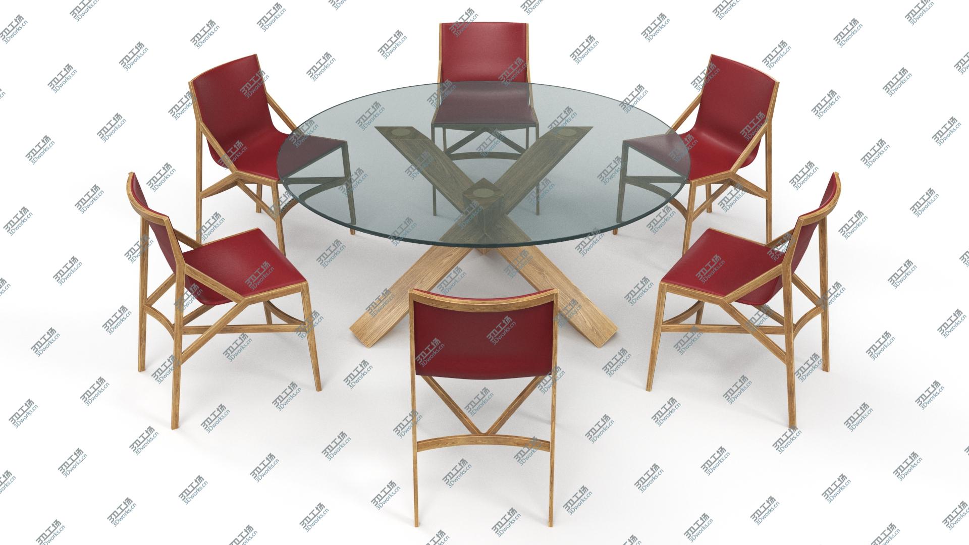 images/goods_img/2021040233/3D Cassina Dining Table Chair Set Oak Glass Red model/2.jpg